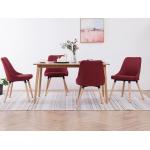 Bordeauxrote vidaXL Esszimmerstühle & Küchenstühle aus Holz gepolstert 4-teilig 