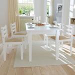 Weiße Rustikale vidaXL Esszimmerstühle & Küchenstühle aus Massivholz gepolstert 4-teilig 