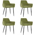 Hellgrüne Moderne vidaXL Esszimmerstühle & Küchenstühle aus Samt 4-teilig 
