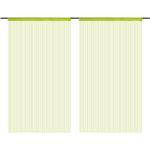 Grüne Fadenvorhänge aus Polyester maschinenwaschbar 2-teilig 