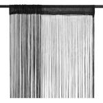 Reduzierte Schwarze Fadenvorhänge aus Polyester maschinenwaschbar 2-teilig 