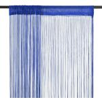 Blaue vidaXL Fadenvorhänge aus Kunstfaser maschinenwaschbar 2-teilig 