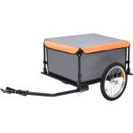 vidaXL Fahrrad-Lastenanhänger Grau und Orange 65 kg