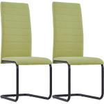 Grüne Moderne vidaXL Freischwinger Stühle aus Stoff 2-teilig 