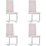 Cremefarbene Moderne vidaXL Freischwinger Stühle aus Stoff gepolstert Breite 0-50cm, Höhe 100-150cm, Tiefe 0-50cm 4-teilig 