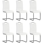 Weiße Moderne vidaXL Freischwinger Stühle aus Kunstleder gepolstert 6-teilig 