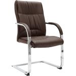 Braune Moderne vidaXL Ergonomische Bürostühle & orthopädische Bürostühle  aus Kunstleder gepolstert 
