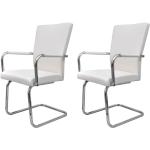 Weiße Moderne vidaXL Freischwinger Stühle aus Eisen gepolstert Breite 50-100cm, Höhe 50-100cm, Tiefe 50-100cm 2-teilig 