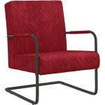 Bordeauxrote vidaXL Freischwinger Stühle aus Samt gepolstert Breite 50-100cm, Höhe 50-100cm, Tiefe 50-100cm 