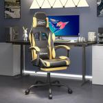 Goldene vidaXL Gaming Stühle & Gaming Chairs aus Leder mit verstellbarer Rückenlehne 