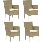 Beige Moderne vidaXL Polyrattan Gartenstühle aus Polyrattan Outdoor Breite 50-100cm, Höhe 50-100cm, Tiefe 50-100cm 4-teilig 
