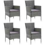 Dunkelgraue Moderne Polyrattan Gartenstühle aus Polyrattan Breite 50-100cm, Höhe 50-100cm, Tiefe 50-100cm 4-teilig 