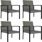 Graue Moderne vidaXL Polyrattan Gartenstühle aus Polyrattan Outdoor Breite 50-100cm, Höhe 50-100cm, Tiefe 50-100cm 4-teilig 