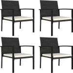 Cremefarbene Moderne Polyrattan Gartenstühle aus Polyrattan Breite 50-100cm, Höhe 50-100cm, Tiefe 50-100cm 4-teilig 