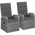 Graue Moderne vidaXL Polyrattan Gartenstühle aus Polyrattan mit Kissen 2-teilig 