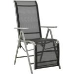 Silberne vidaXL Gartenstühle & Balkonstühle aus Aluminium mit verstellbarer Rückenlehne 