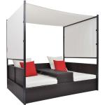 Lounge-Gartenliege HWC-J66, XL Sonnenliege Bali-Liege Doppelliege Outdoor- Bett, 10cm-Polster aus Olefin Alu ~ grau von Heute-Wohnen