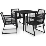 Schwarze vidaXL Dining Lounge Sets aus Polyrattan Breite 50-100cm, Höhe 50-100cm, Tiefe 50-100cm 5-teilig 
