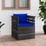 Blaue Rustikale vidaXL Gartensofas & Outdoor Sofas aus Massivholz mit Kissen 