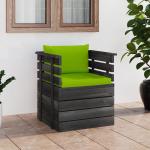 Hellgrüne Rustikale vidaXL Gartensofas & Outdoor Sofas aus Massivholz mit Kissen 