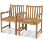 Braune Rustikale vidaXL Teakholz-Gartenstühle aus Massivholz 2-teilig 