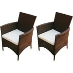 Braune Moderne vidaXL Polyrattan Gartenstühle aus Polyrattan Outdoor 2-teilig 