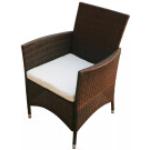 Braune Moderne vidaXL Polyrattan Gartenstühle aus Polyrattan gepolstert 2-teilig 