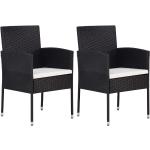 Schwarze Moderne vidaXL Polyrattan Gartenstühle aus Polyrattan 2-teilig 