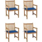 Royalblaue Rustikale vidaXL Teakholz-Gartenstühle aus Massivholz 4-teilig 