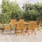 Braune vidaXL Teakholz-Gartenstühle aus Massivholz Outdoor 6-teilig 