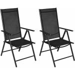 Reduzierte Schwarze Gartenstühle & Balkonstühle pulverbeschichtet aus Polyrattan mit verstellbarer Rückenlehne Breite 50-100cm, Höhe 100-150cm, Tiefe 50-100cm 2-teilig 