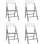 Weiße vidaXL Gartenstühle Metall aus Polyrattan Breite 50-100cm, Höhe 50-100cm, Tiefe 0-50cm 4-teilig 