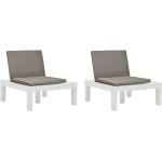 Weiße vidaXL Loungestühle aus Polyrattan Outdoor 2-teilig 