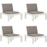 Weiße vidaXL Loungestühle aus Polyrattan Outdoor 4-teilig 