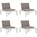 Weiße vidaXL Loungestühle aus Kunststoff 4-teilig 