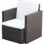 Braune vidaXL Polyrattan Gartenstühle aus Polyrattan Breite 50-100cm, Höhe 50-100cm, Tiefe 50-100cm 