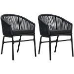 Schwarze Minimalistische vidaXL Polyrattan Gartenstühle aus Polyrattan wetterfest Breite 50-100cm, Höhe 50-100cm, Tiefe 50-100cm 2-teilig 