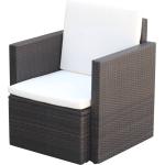 Braune Moderne vidaXL Polyrattan Gartenstühle aus Polyrattan gepolstert 