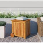 Hellbraune vidaXL Auflagenboxen & Gartenboxen aus Massivholz mit Rollen 