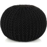 Schwarze Moderne Runde Poufs aus Baumwolle Breite 0-50cm, Höhe 0-50cm, Tiefe 0-50cm 