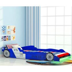vidaXL Kinderbett mit LED im Rennwagen-Design 90 x 200 cm Blau