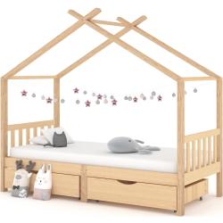 vidaXL Kinderbett mit Schubladen Massivholz Kiefer 90x200 cm