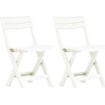 Weiße vidaXL Gartenstühle & Balkonstühle aus Polyrattan mit Armlehne 2-teilig 