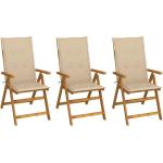 Beige Vintage vidaXL Gartenstühle & Balkonstühle aus Massivholz Breite 100-150cm, Höhe 100-150cm, Tiefe 0-50cm 3-teilig 