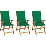 Grüne Vintage vidaXL Gartenstühle & Balkonstühle aus Massivholz Breite 100-150cm, Höhe 100-150cm, Tiefe 0-50cm 3-teilig 