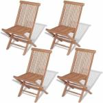 Rustikale vidaXL Teakholz-Gartenstühle aus Massivholz Breite 0-50cm, Höhe 50-100cm, Tiefe 50-100cm 4-teilig 