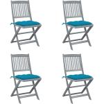 Blaue Moderne vidaXL Gartenstühle & Balkonstühle aus Massivholz Outdoor 4-teilig 