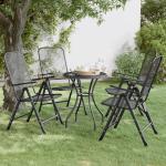 Anthrazitfarbene Moderne vidaXL Gartenstühle Metall mit verstellbarer Rückenlehne 4-teilig 