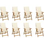 Cremefarbene Vintage vidaXL Gartenstühle & Balkonstühle aus Massivholz Breite 100-150cm, Höhe 100-150cm, Tiefe 0-50cm 8-teilig 