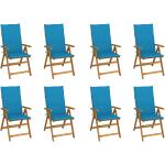 Blaue Vintage vidaXL Gartenstühle & Balkonstühle aus Massivholz Breite 100-150cm, Höhe 100-150cm, Tiefe 0-50cm 8-teilig 